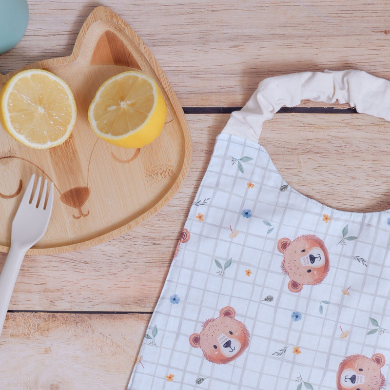 Bavoir-serviette élastiqué Tim - motif Teddy