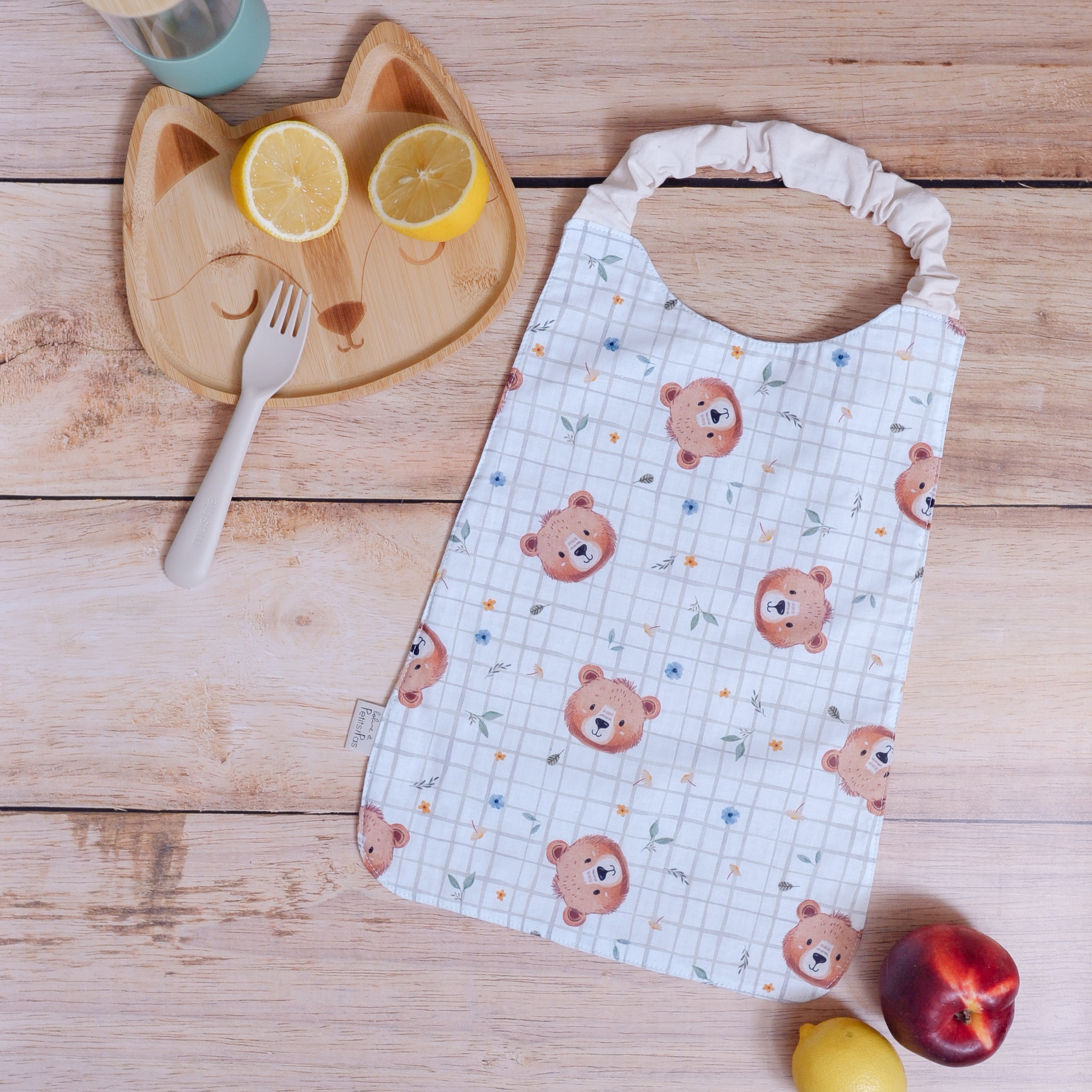Bavoir-serviette élastiqué Tim - motif Ted