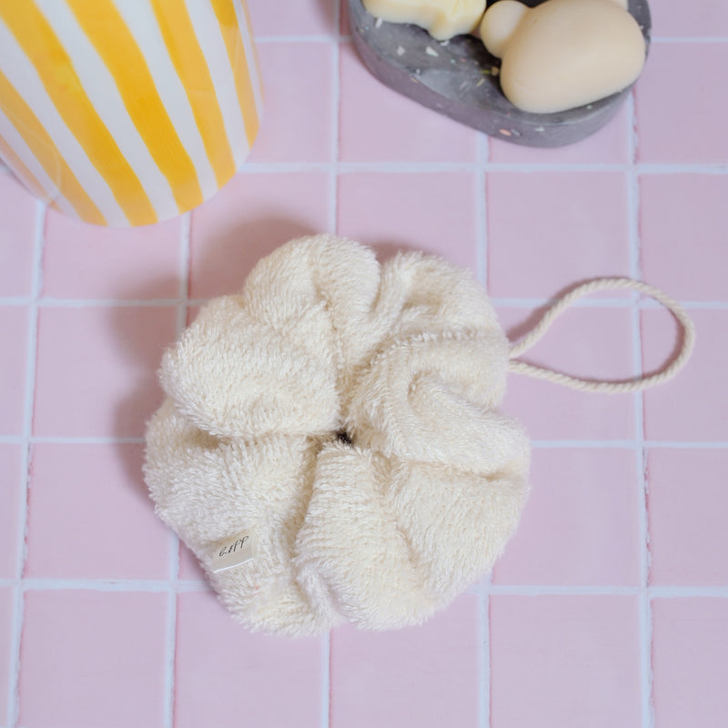 Fleur de douche Lili – éponge coton bio écru