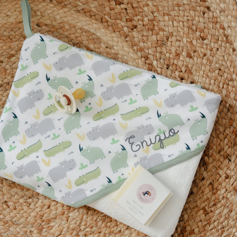 Cape de bain Ollie en éponge de coton bio - Personnalisable