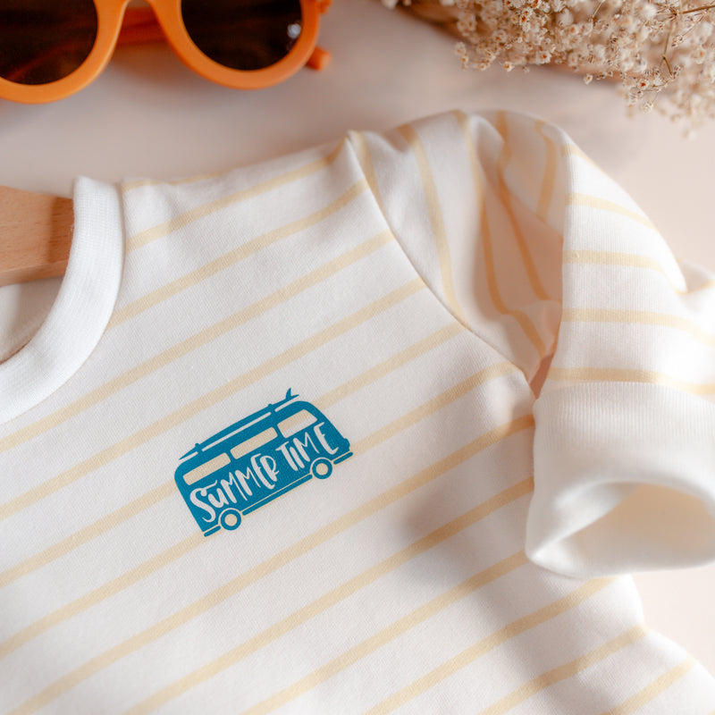 Pull Marinière jaune "Summer Time" — prêt à expédier