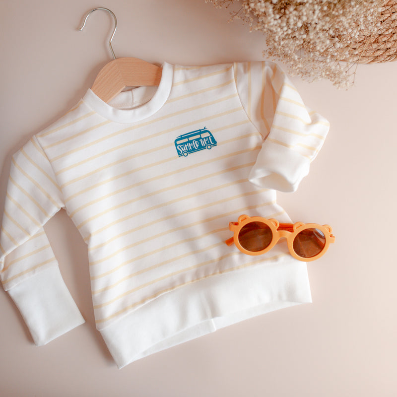 Pull Marinière jaune "Summer Time" — prêt à expédier