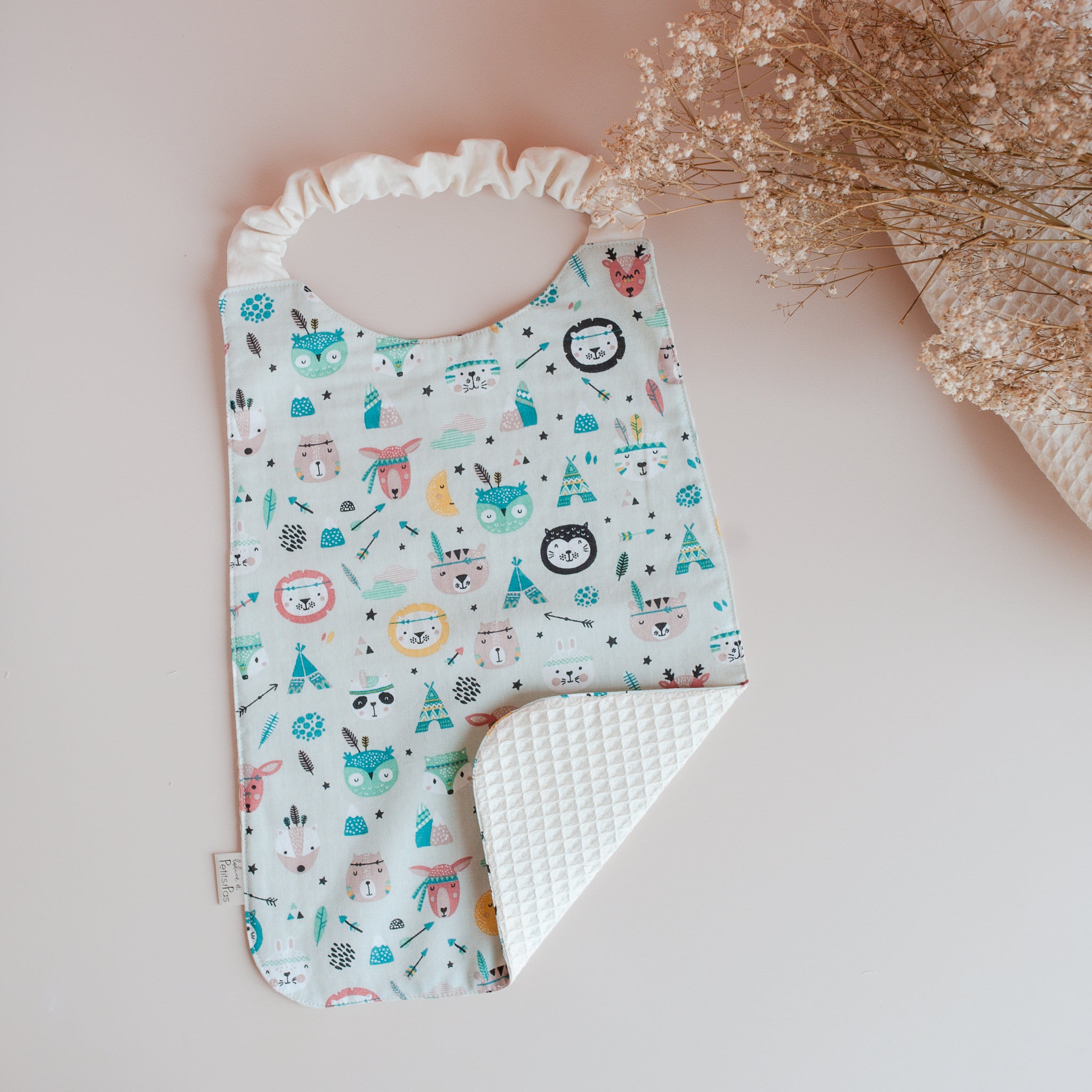 Bavoir-serviette élastiqué Tim - motif Wapi