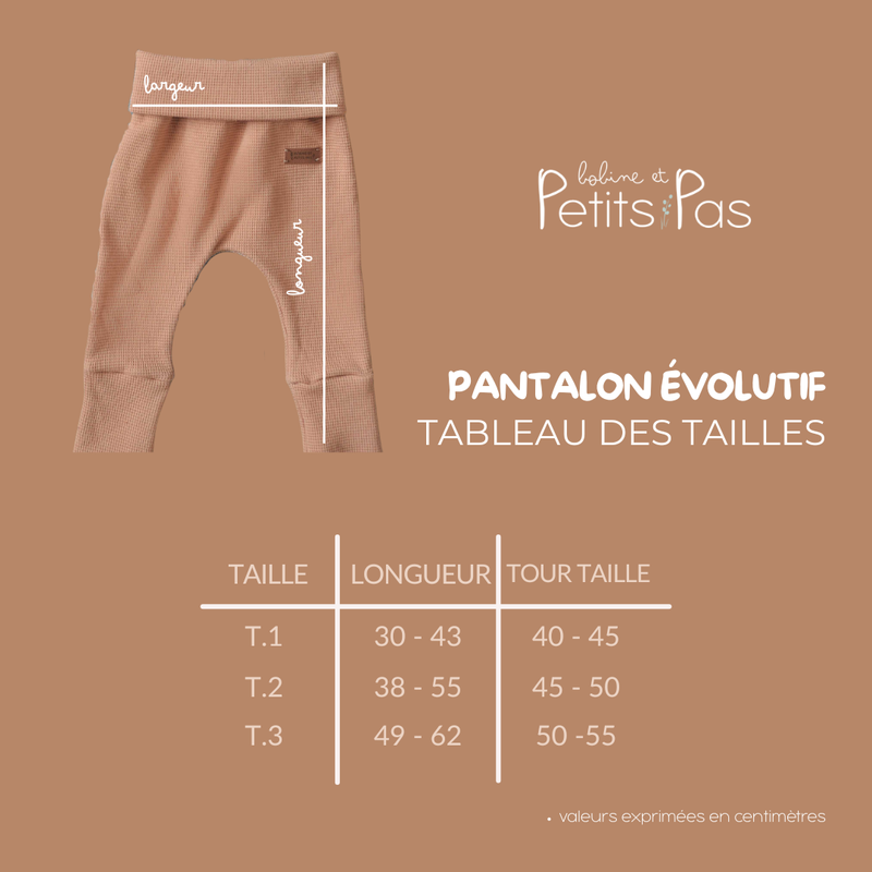Pantalon évolutif Noé - Jersey Gaufré uni